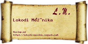 Lokodi Mónika névjegykártya