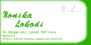 monika lokodi business card